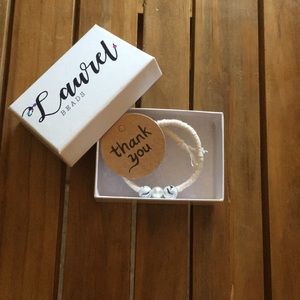 Tie on bracelet with homemade  beads!!